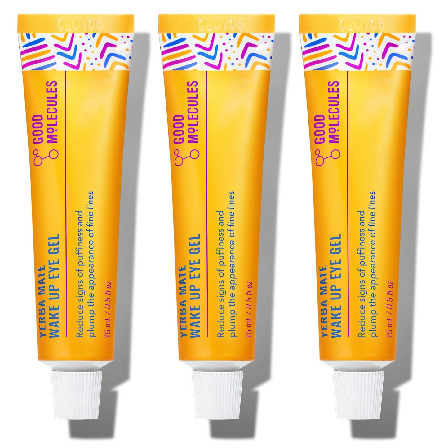 Good Molecules Yerba Mate Wake Up Eye Gel Pack 2 – 15 ml Each | Hydrating Under Eye Gel with Hyaluronic Acid & Caffeine for Dark Circles and Puffiness