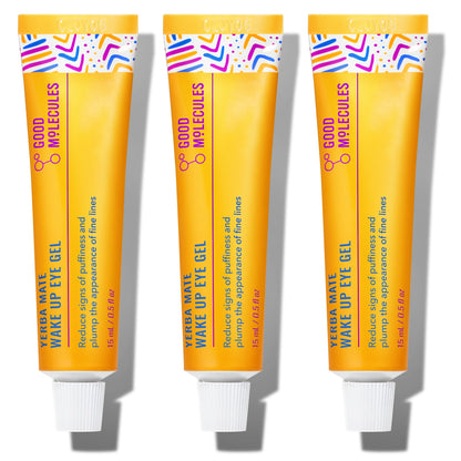 Good Molecules Yerba Mate Wake Up Eye Gel Pack 2 – 15 ml Each | Hydrating Under Eye Gel with Hyaluronic Acid & Caffeine for Dark Circles and Puffiness