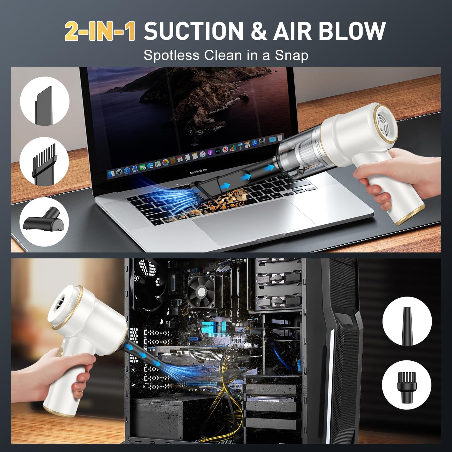 KMM Handheld Car Vacuum Cleaner, Hand Held Vacuum Cleaner and Air Duster
