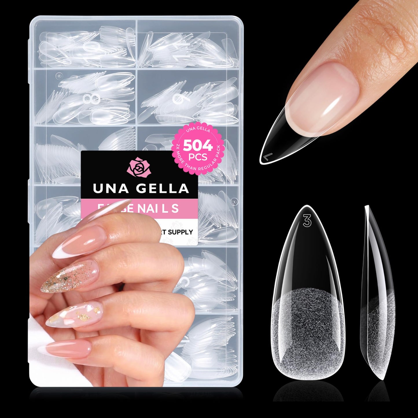 UNA GELLA 9 in 1 Gel Nail Glue U V Super Hold for Gel Nails Tips 10ml