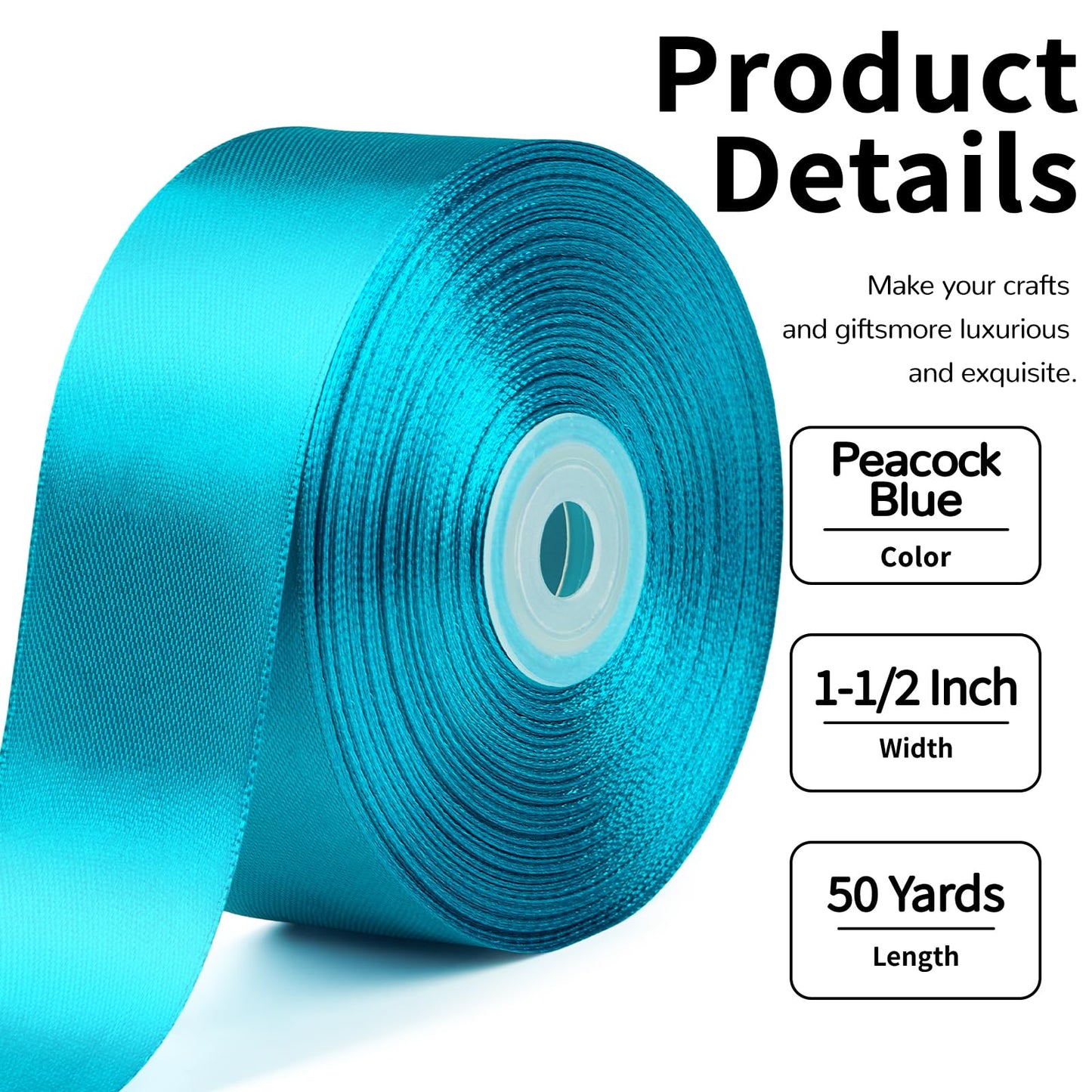 Mauproy Dusty Rose Satin Ribbon, 1-1/2 Inch, 50 Yards