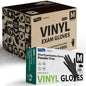 Supmedic Vinyl Disposable Exam Gloves, Black 4Mil Powder-Free Latex-Free Medical Food Safe Cooking Cleaning Glove 100 &1000Ct