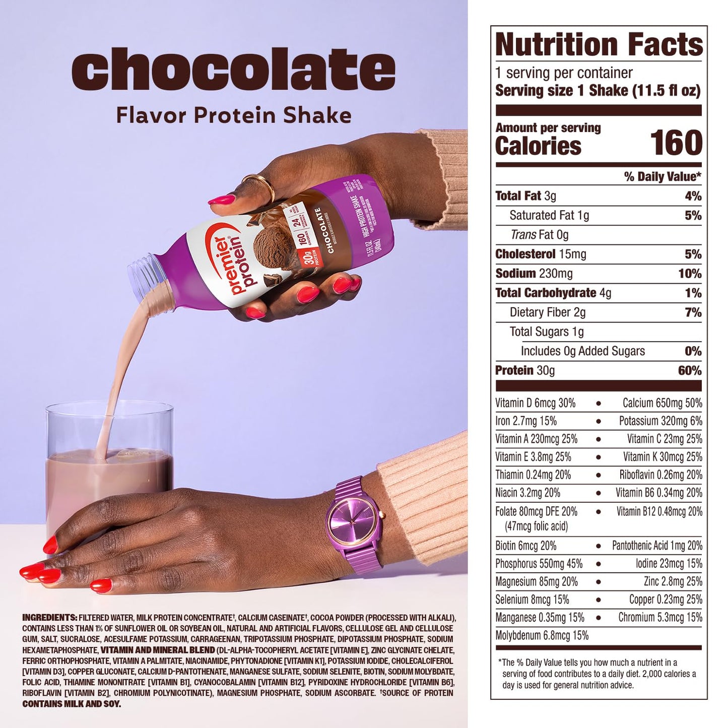 Premier Protein 30g High Protein Shake, Chocolate, 12 Pack
