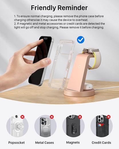 Anlmz 3 in 1 Charging Station - Wireless Charger for Apple Multiple Devices
