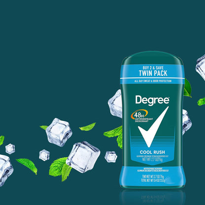 Degree Men Original Antiperspirant Cool Rush Twin Pack Sweat 2 Pack 2.7 oz