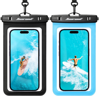 Hiearcool Waterproof Phone Pouch, Waterproof Phone Case, Black&Green 2-Pack
