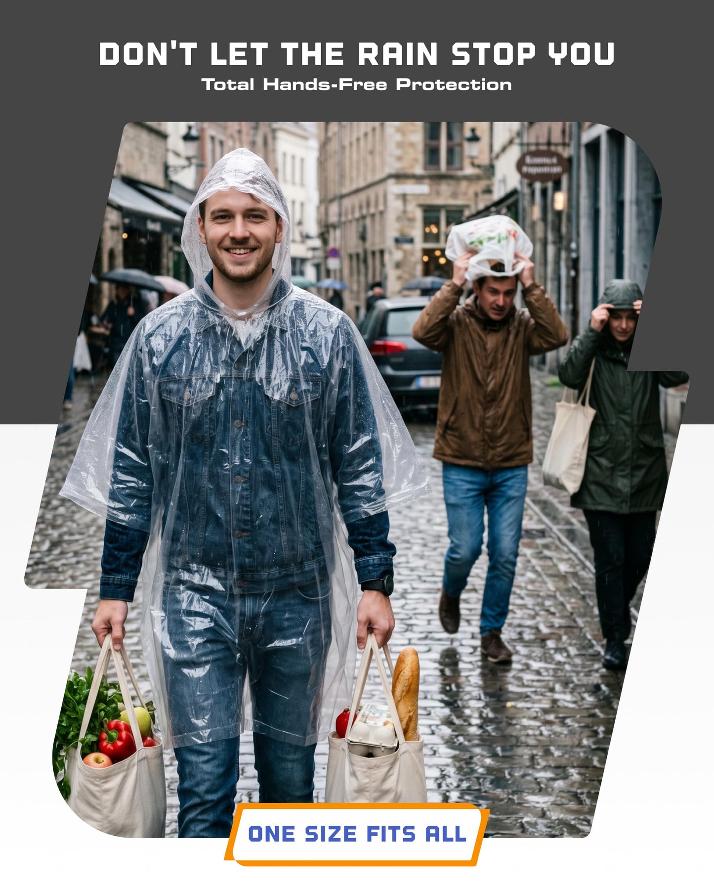 Hagon PRO Disposable Rain Ponchos for Adults (5 Pack)