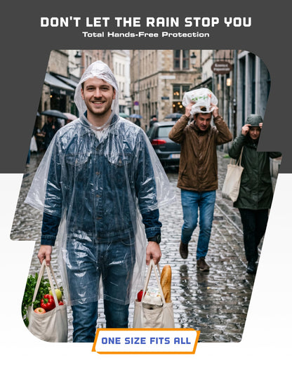 Hagon PRO Disposable Rain Ponchos for Adults (5 Pack)