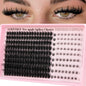 Goddvenus Brown Wispy Eye Lash Clusters Kit Natural Cluster Eyelash Extensions Kit False Eyelash Clusters Fluffy DIY Individual Lash Extensions Kit C Curl