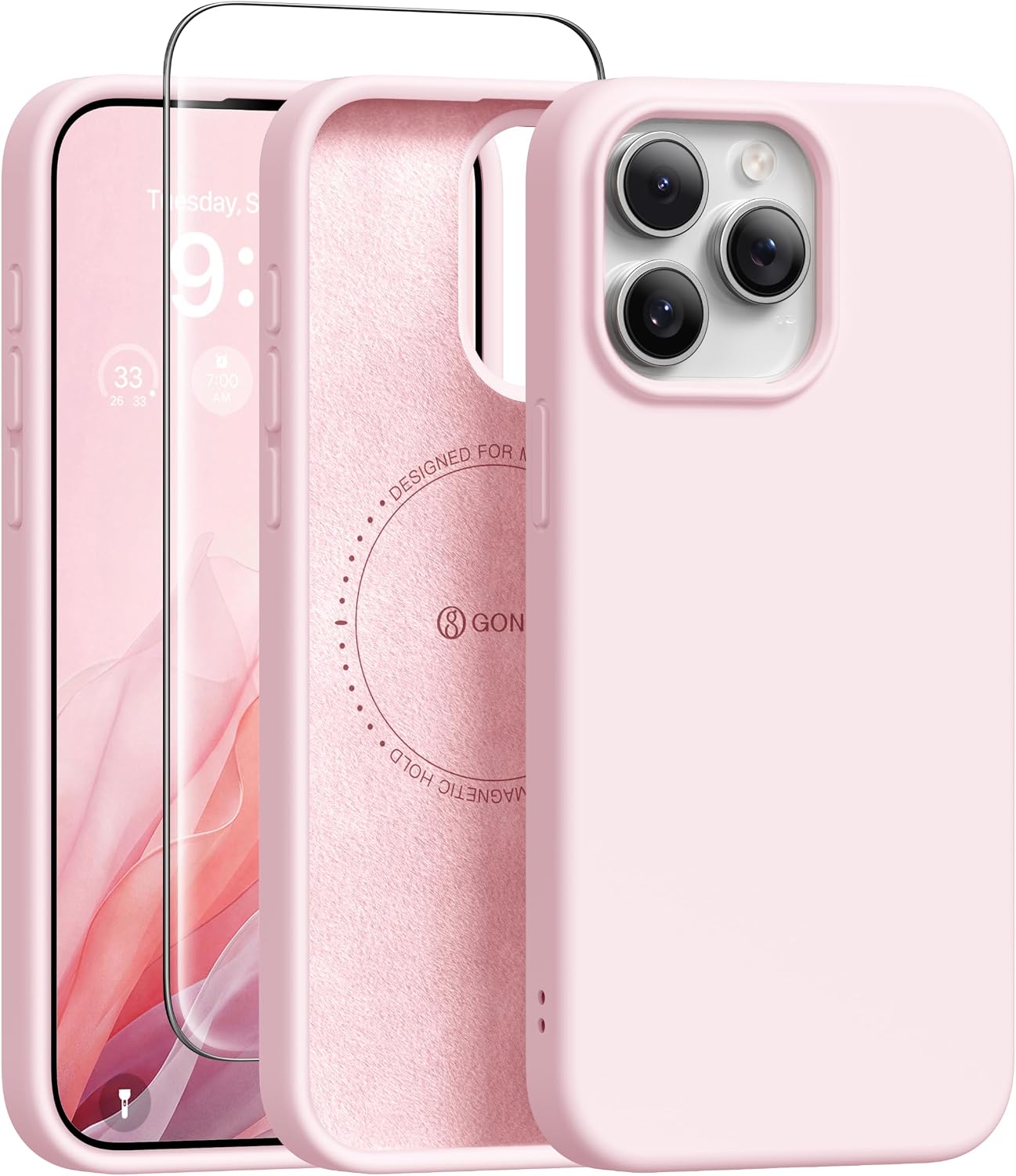 GONEZ Magnetic for iPhone 17 Pro Max Case, Silicone Cover Stone