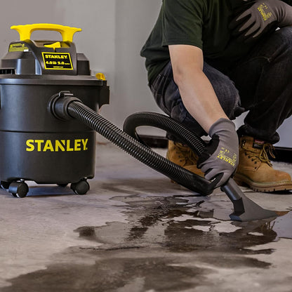 STANLEY Shop Vac SL18115P, 5 Gallon Peak 4 Horsepower Wet Dry Vacuums, Blower 3 in 1 Functions 15 Feet Cleaning Range for Garage, Carpet Clean, Shop Cleaning, Car Detailing with Attachments