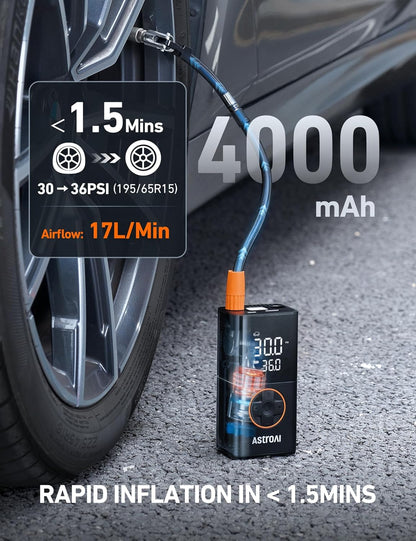 AstroAI L7 Tire Inflator Portable Air Compressor,150 PSI Cordless Bike Pump