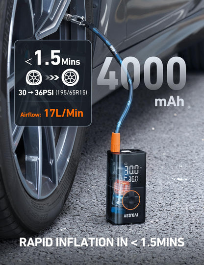 AstroAI L7 Tire Inflator Portable Air Compressor,150 PSI Cordless Bike Pump