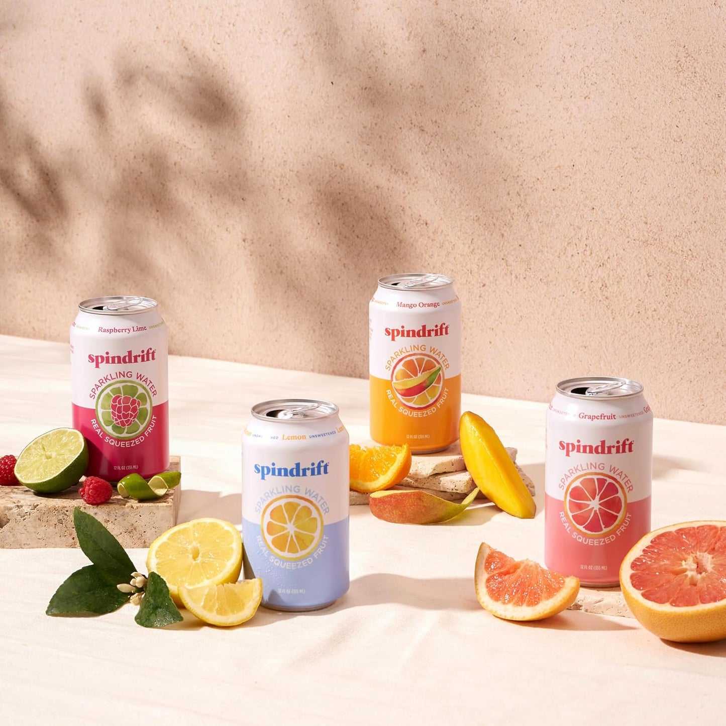Spindrift Sparkling Water, 4 Flavor Variety Pack, Made with Real Squeezed Fruit, 12 Fl Oz (Pack of 20)
