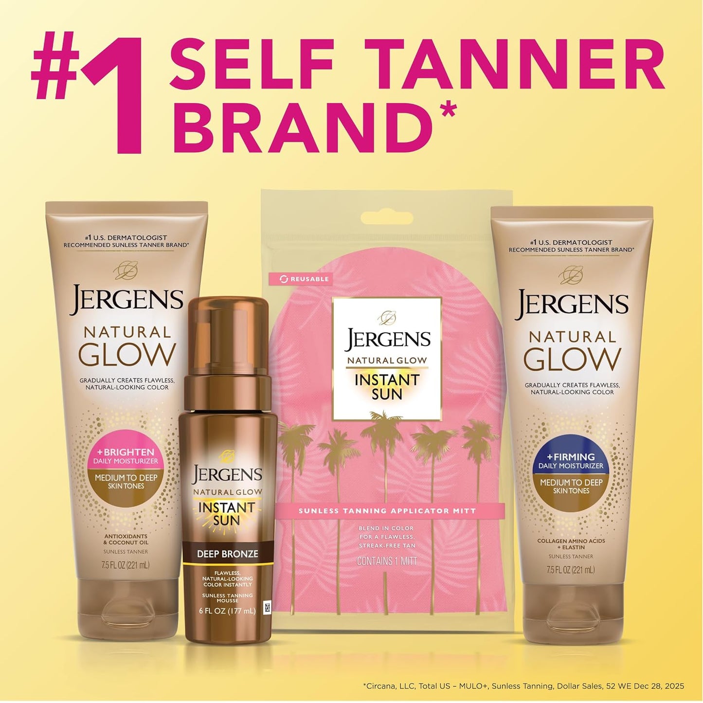 Jergens Natural Glow + Firming Daily Moisturizer Medium to Tan Skin Tones 7.5oz