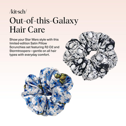 Kitsch Ultra-Petite Satin Scrunchies for Women - Eucalyptus, 6pcs