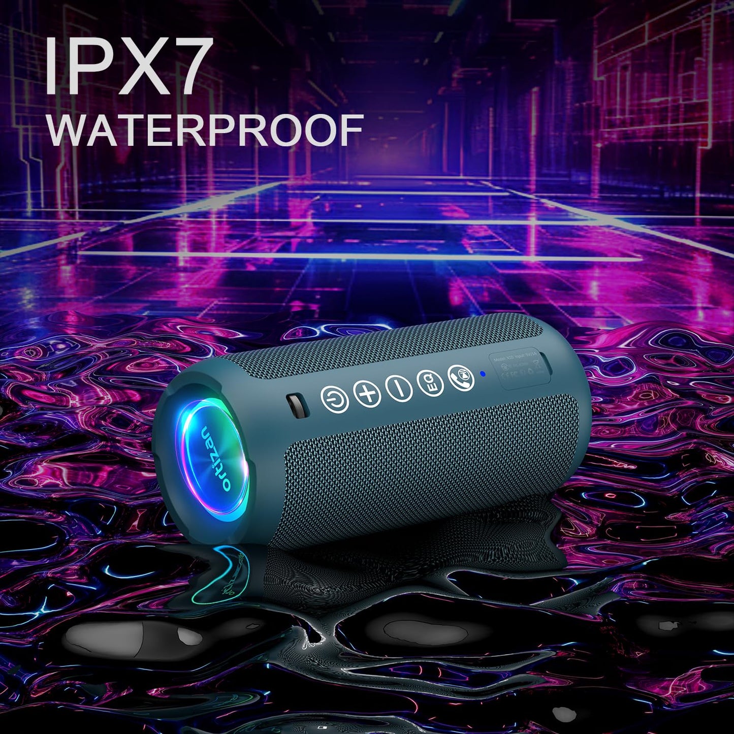 Ortizan X10 Portable Bluetooth Speaker (1st Gen), IPX7 Waterproof, Wireless