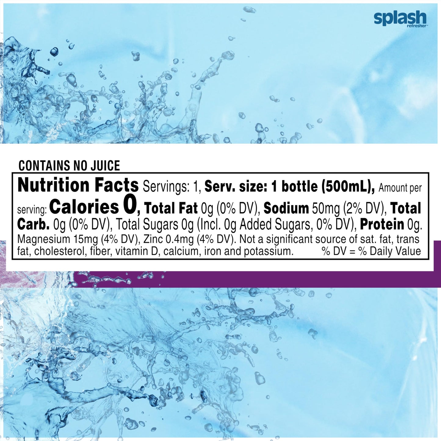SPLASH REFRESHER Flavored Water Bottles, Mandarin Orange - 6 Pack