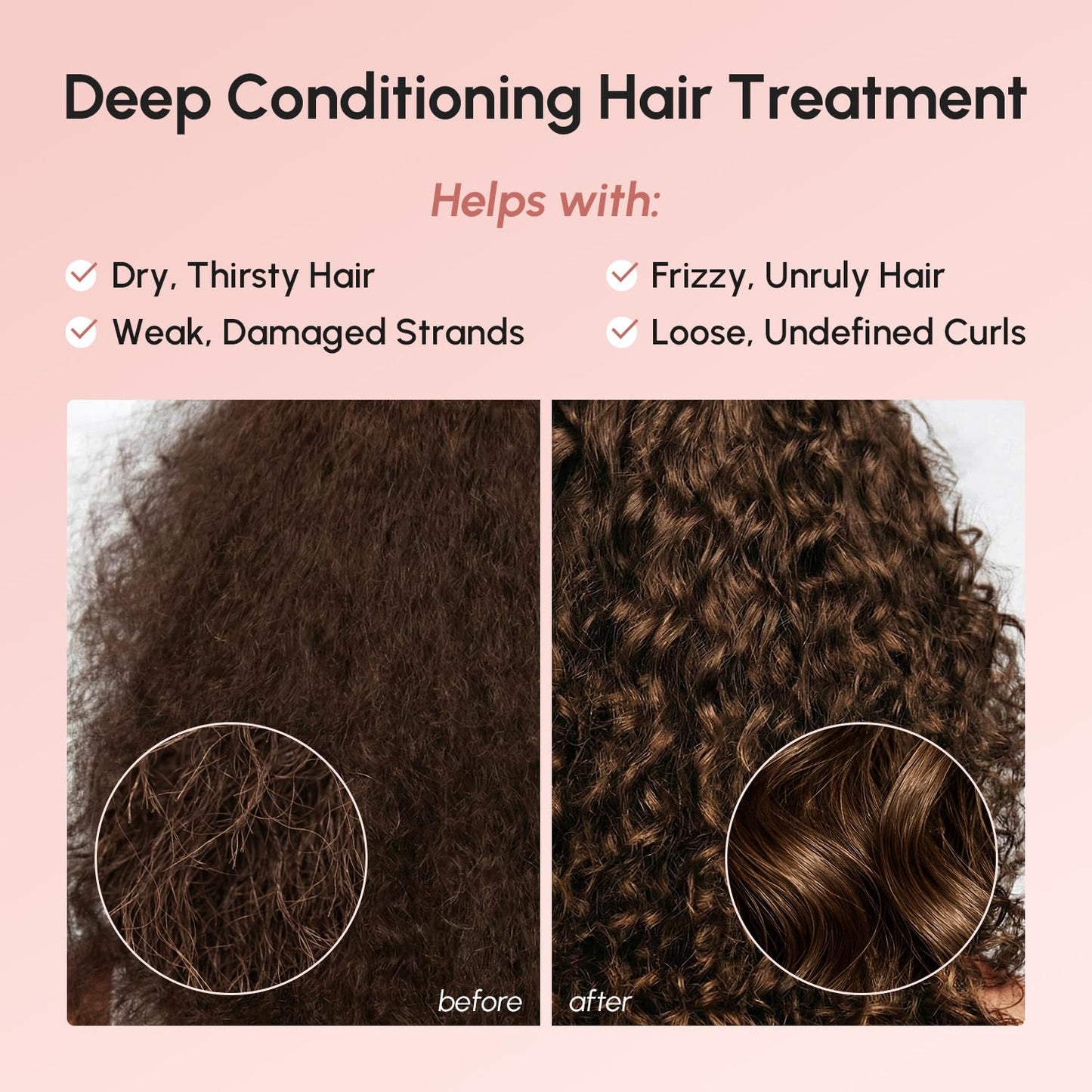 MAREE Deep Conditioning Hair Mask for Damaged Hair Treatment – Keratin Hair Care for Hydrating Growth Repair Moisturizing – Dry Curly Color Refreshing – 10 Fl Oz, White
