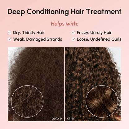 MAREE Deep Conditioning Hair Mask for Damaged Hair Treatment – Keratin Hair Care for Hydrating Growth Repair Moisturizing – Dry Curly Color Refreshing – 10 Fl Oz, White