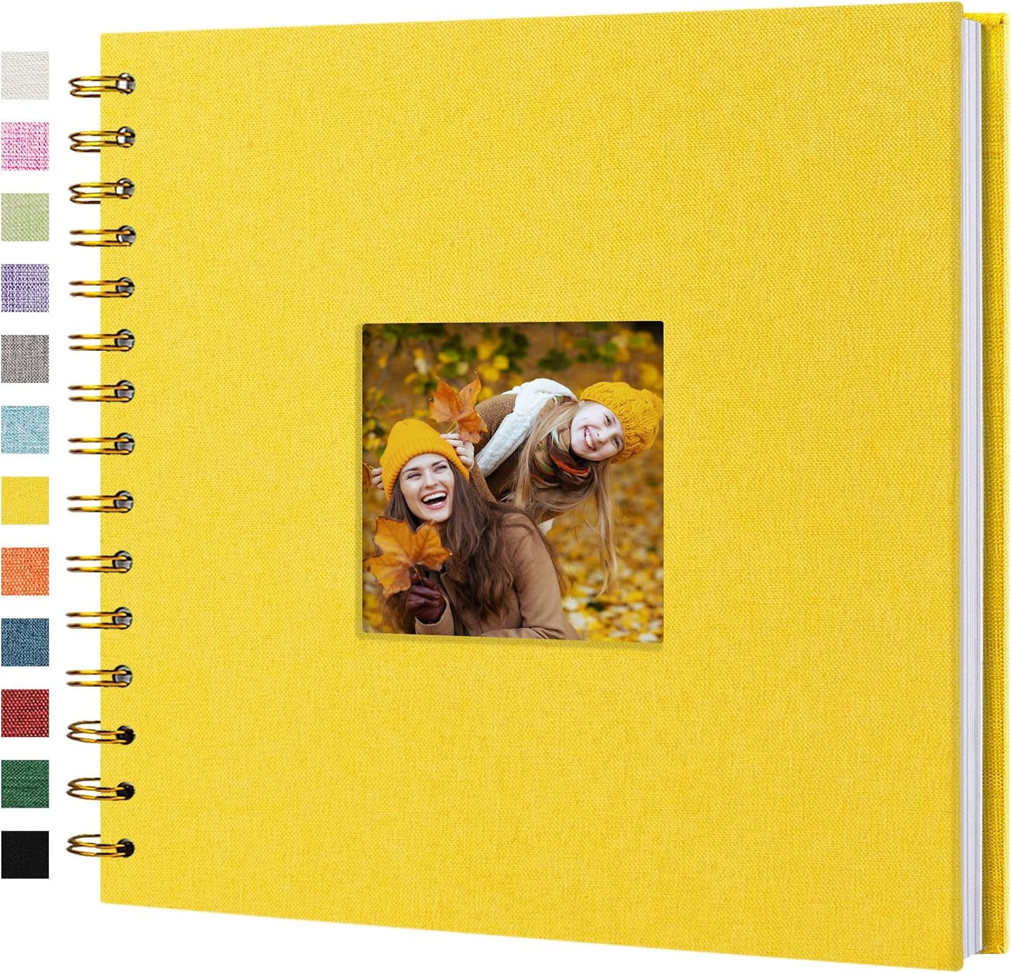 12"x12" Scrapbook Photo Album Linen Cover 40 Sheets 80 Pages White Paper
