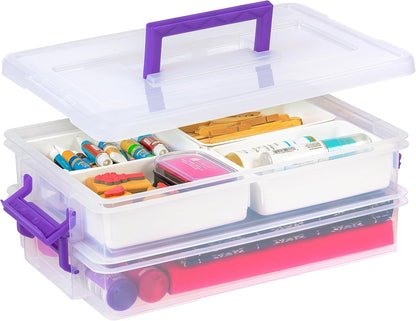 IRIS USA Storage Bins with Lids |Made in USA| 5 Qt - (6-Pack) - Clear