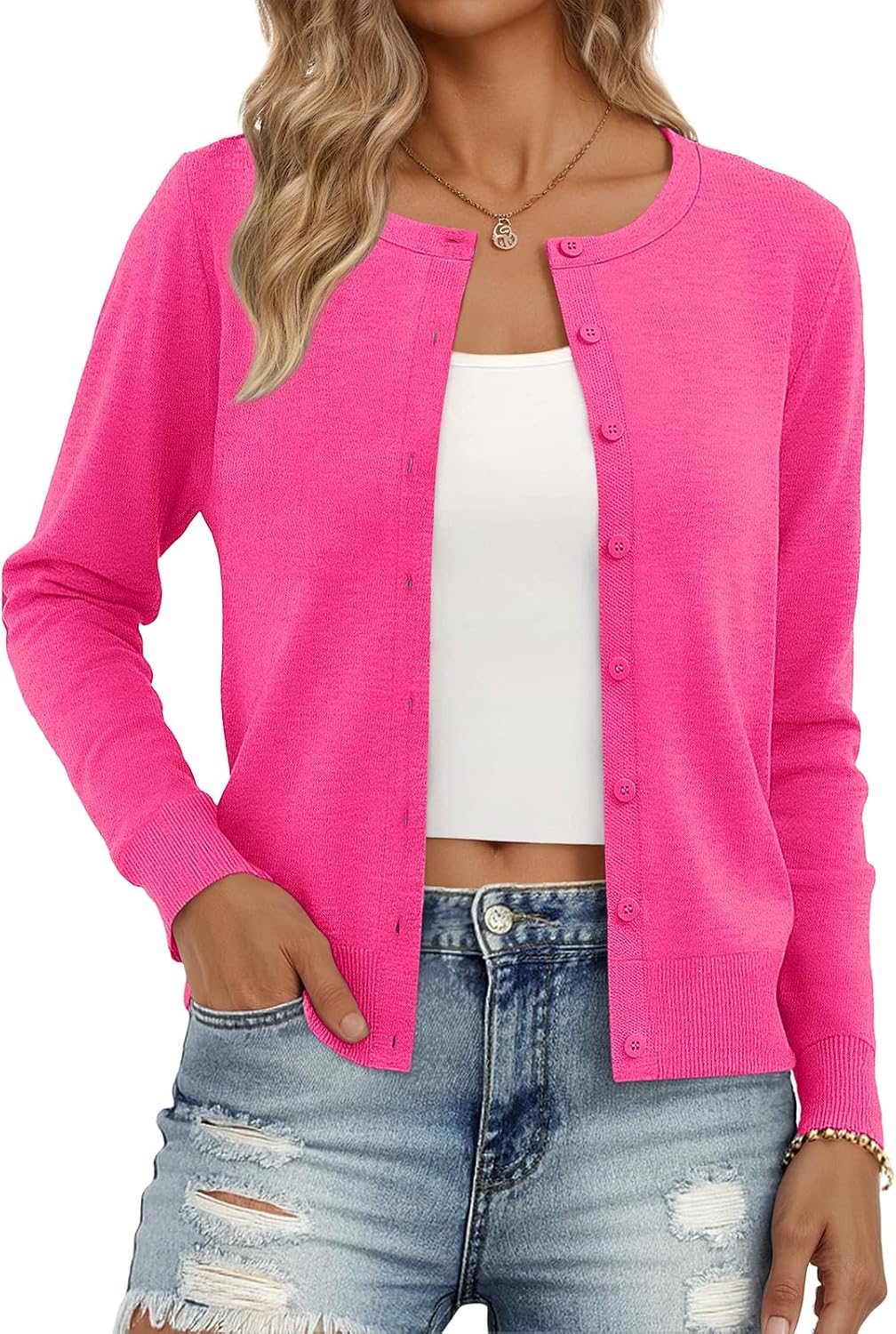 Trendy Queen Women's Lightweight Knit Cardigan