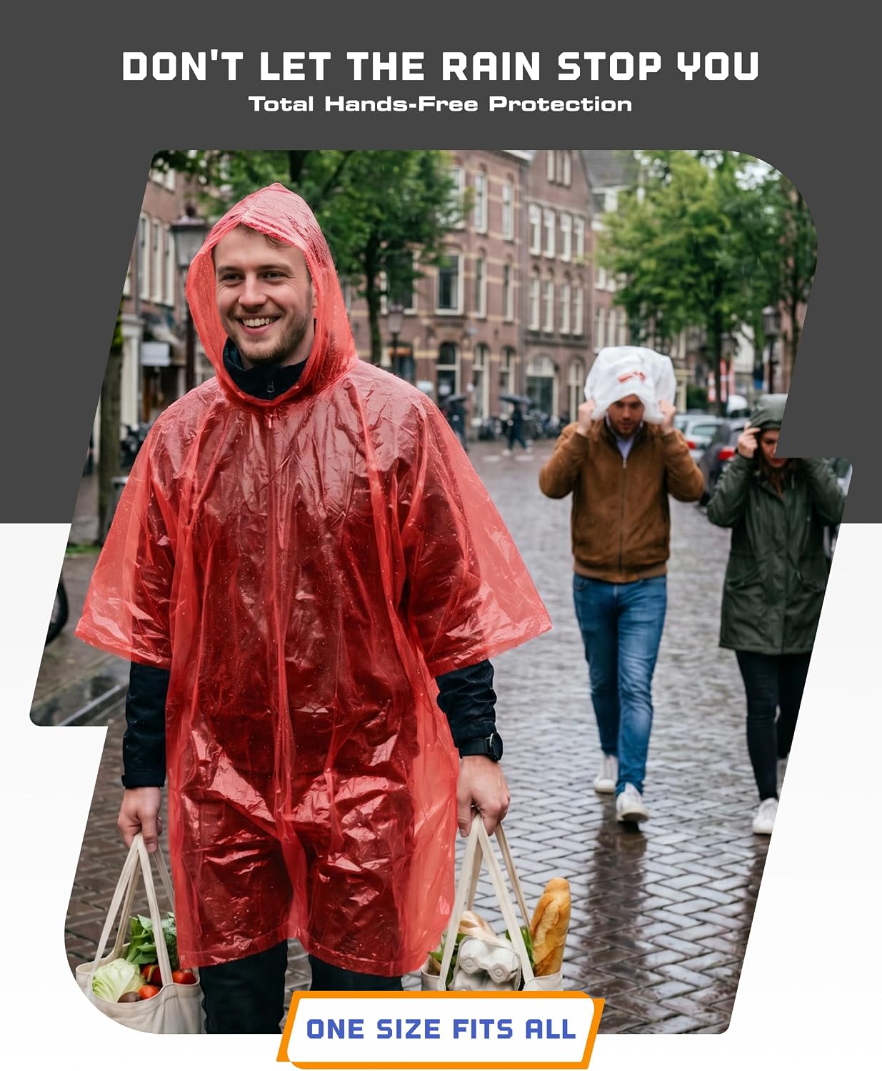 Hagon PRO Disposable Rain Ponchos for Adults (5 Pack)