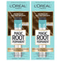 L'Oreal Paris Magic Root Permanent Hair Color Kit, 100% Gray Hair Coverage In Just 10 Minutes, Precision Brush Applicator for Seamless Application, 4 Dark Brown (2 Count)