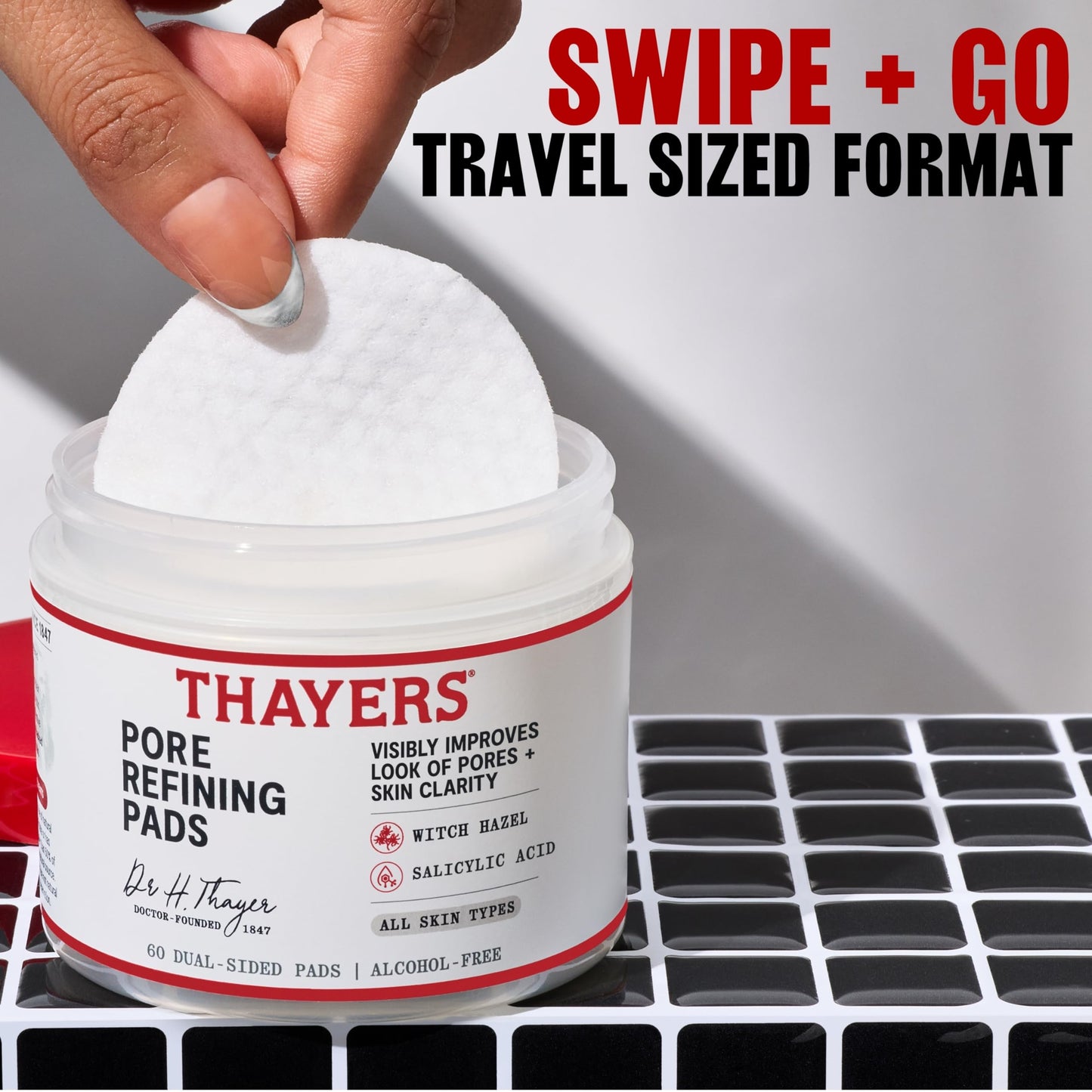 Thayers Blemish Clearing Acne Pads, Salicylic Acid Acne Treatment for Face, Pore Reducing, Exfoliating, and Soothing Skincare, Witch Hazel Toner Pads, 60 Ct
