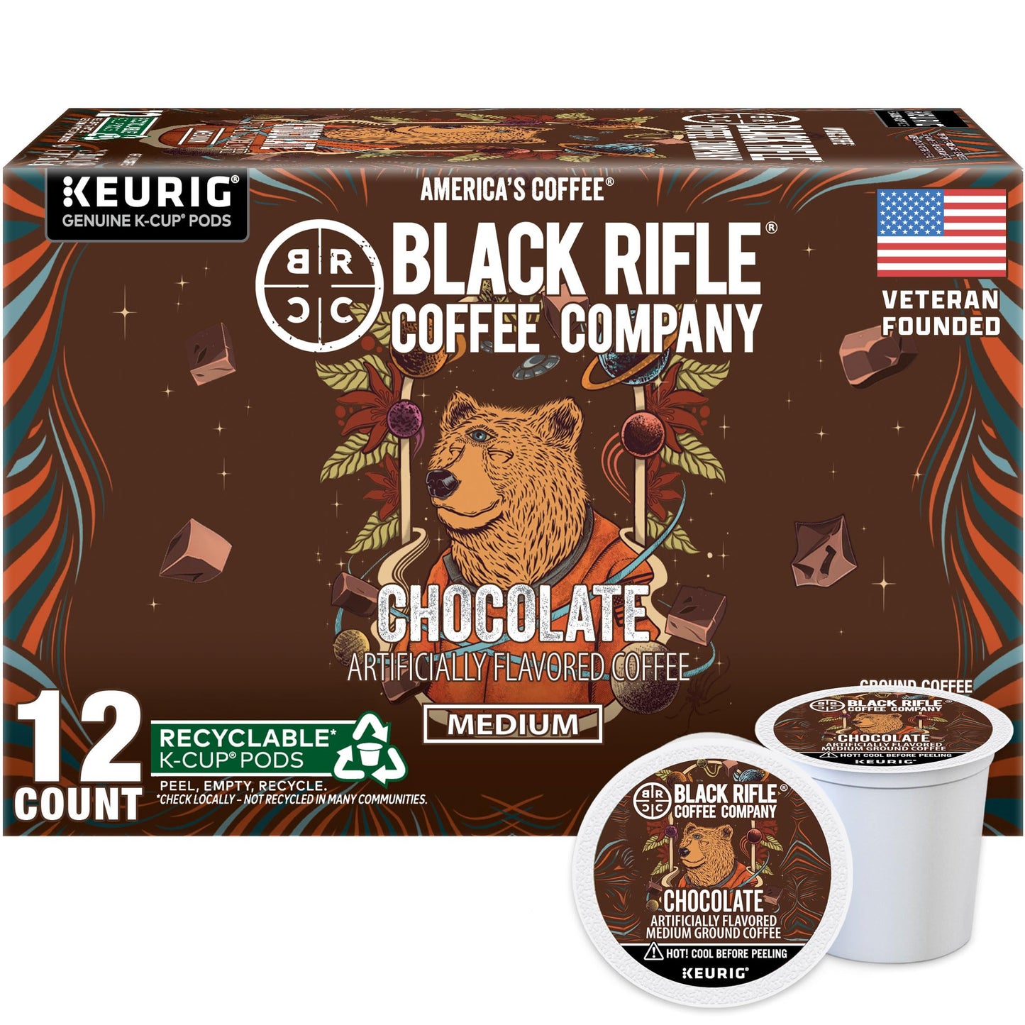 Black Rifle Coffee Medium Roast K Cup Coffee Just Black 32 Count
