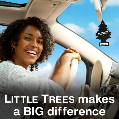 LITTLE TREES Car Air Freshener | Hanging Tree Provides Long Lasting Scent for Auto and Home | Black Ice, 24 Air Fresheners