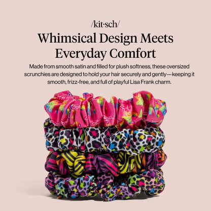 Kitsch Ultra-Petite Satin Scrunchies for Women - Eucalyptus, 6pcs