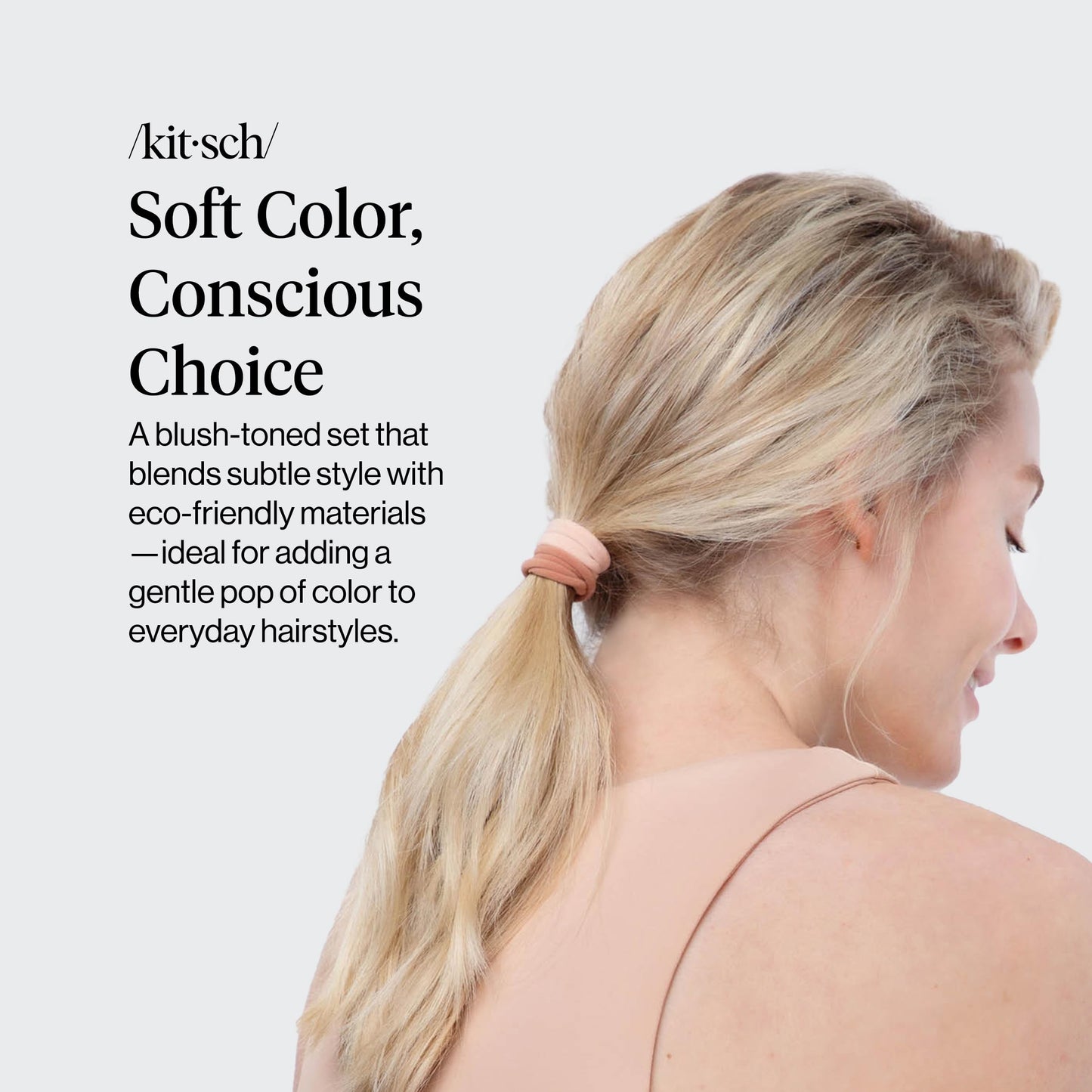 Kitsch Elastic Hair Ties No Damage | Stretchable Hair Bands - Neutral 12pcs