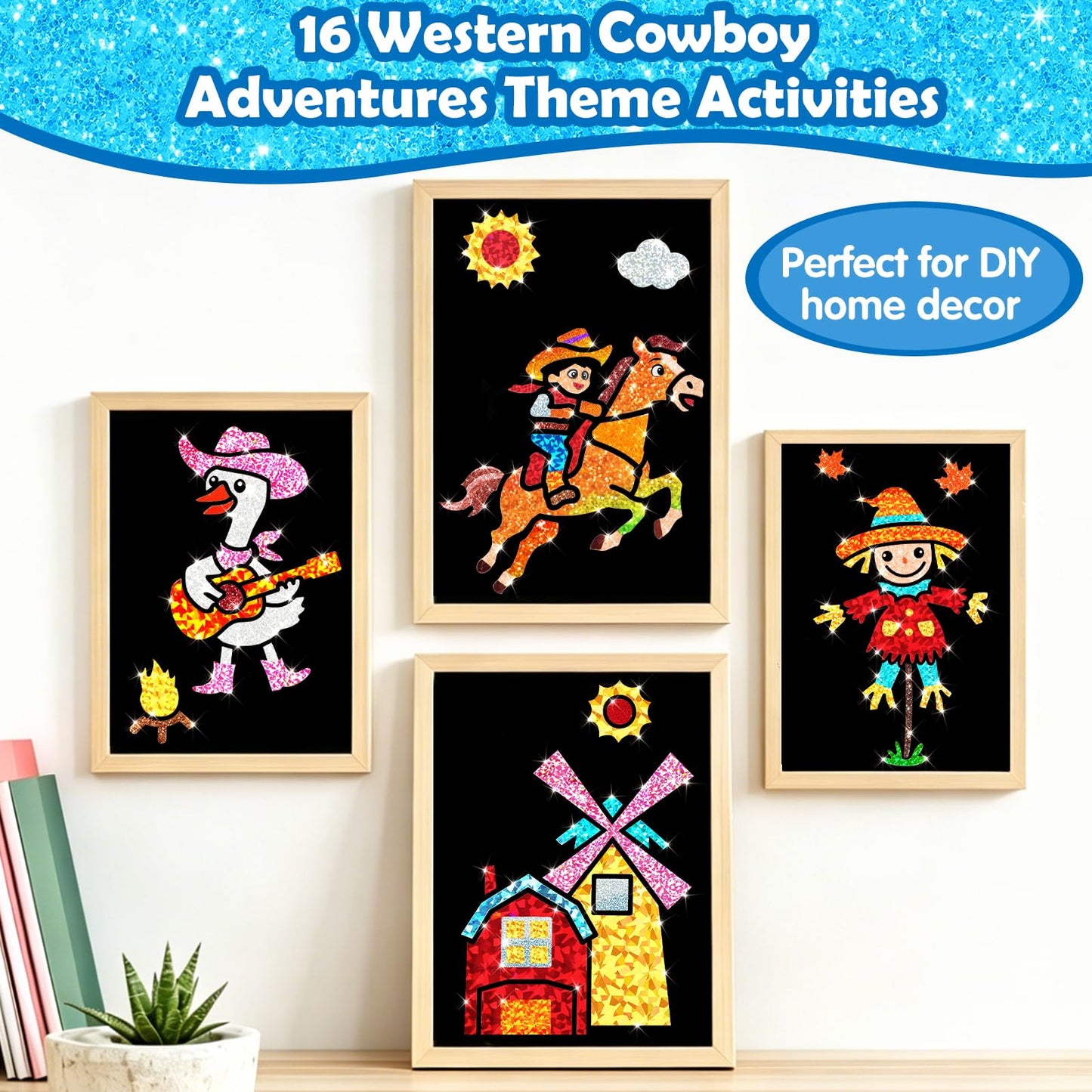FUNNYB&G Foil Art Craft Kit for Kids, Sparkly Birthday Gift Toy for Boys