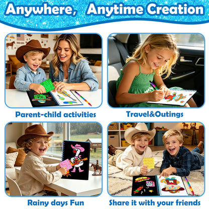 FUNNYB&G Foil Art Craft Kit for Kids, Sparkly Birthday Gift Toy for Boys