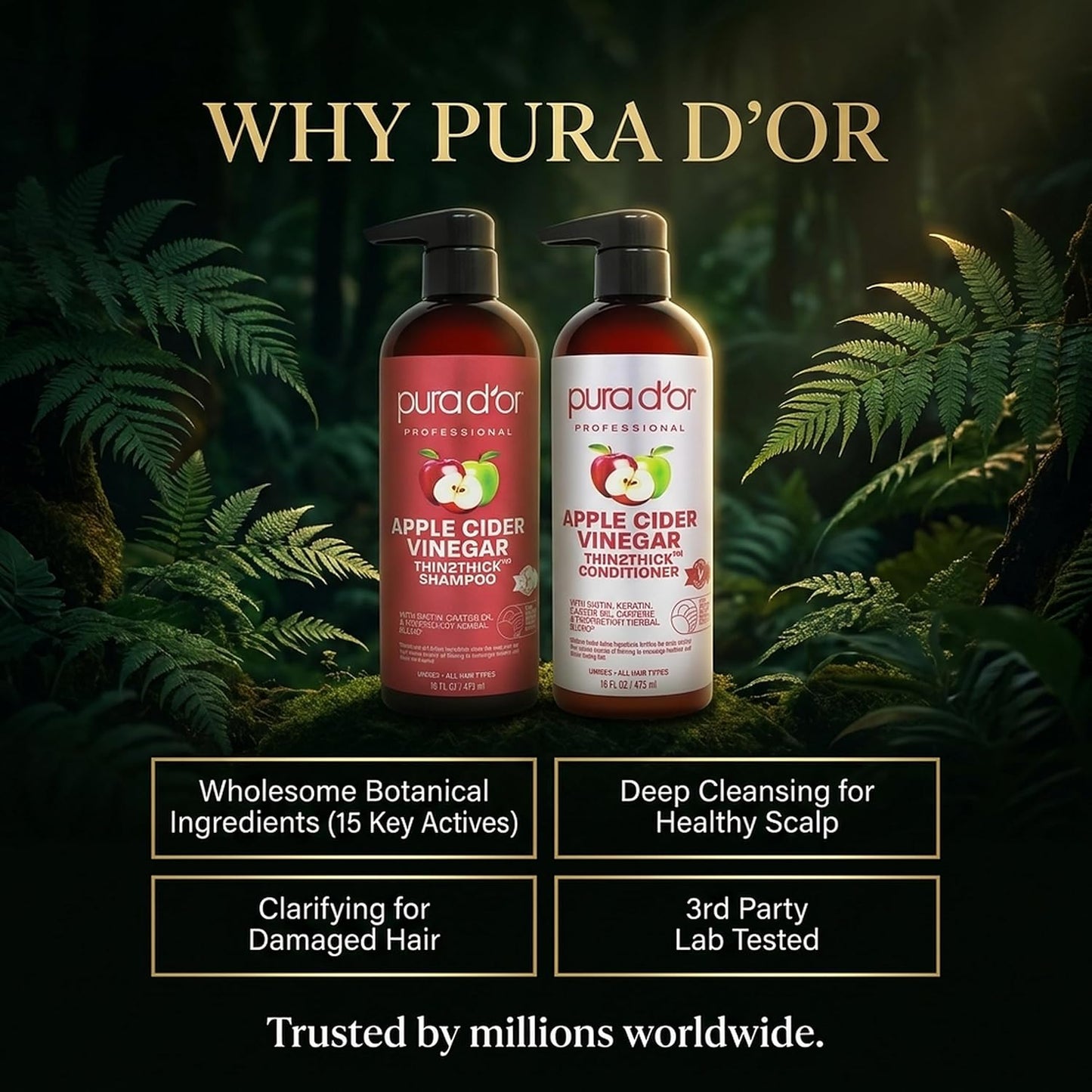 PURA D'OR Deep Moisturizing Biotin Hair Regrwoth Conditioner Thickens, Softens, & Moisturizes Dry, Frizzy, Damaged Hair w/Argan Oil, Pumpkin, Rosemary, Honeysuckle, Vitamin E, Men & Women, 16oz