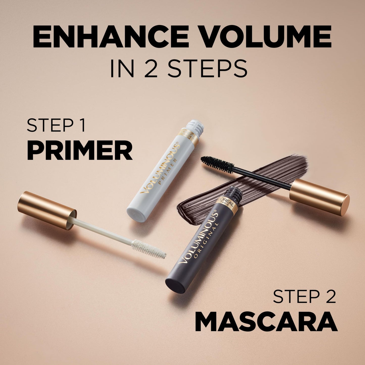 L’Oreal ParisVoluminous Waterproof Volume Building Mascara, Black [360], 0.28 oz (Pack of 3)