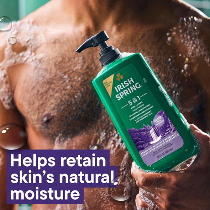 Irish Spring Mens Body Wash, Moisture Blast Body Wash for Men, Feel Fresh All Day, 30 Oz Pump Bottle