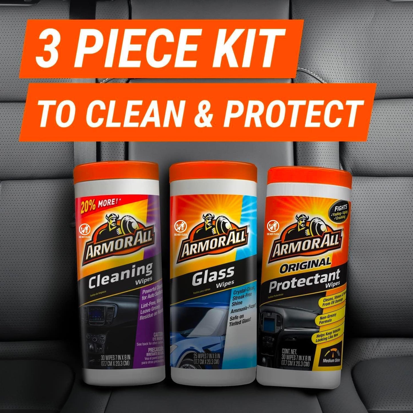 Armor All Car Interior Value Pack, 90 Count, Auto Cleaning Wipes