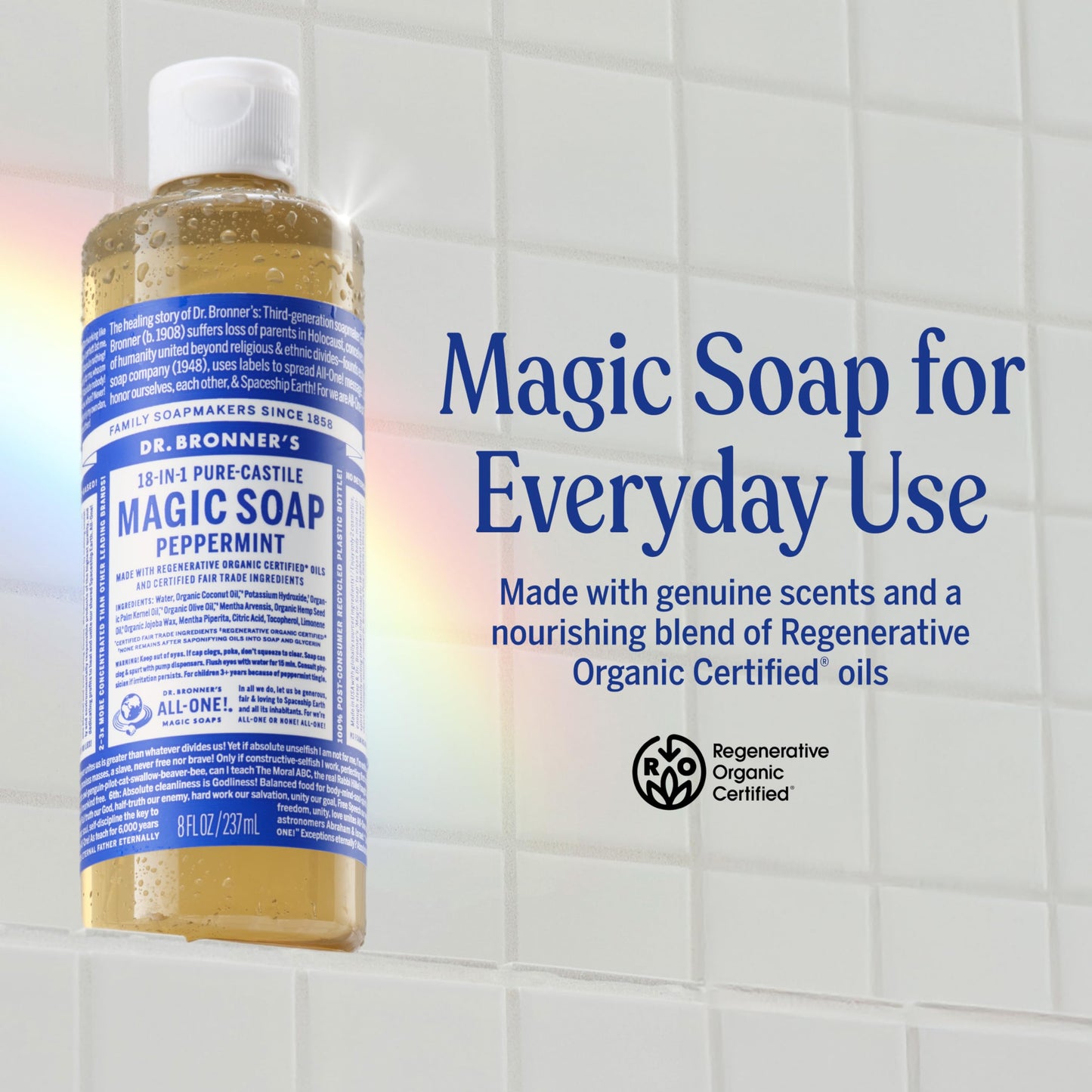 Dr. Bronner's Peppermint Pure-Castile Liquid Soap, Hand Soap, 32 oz