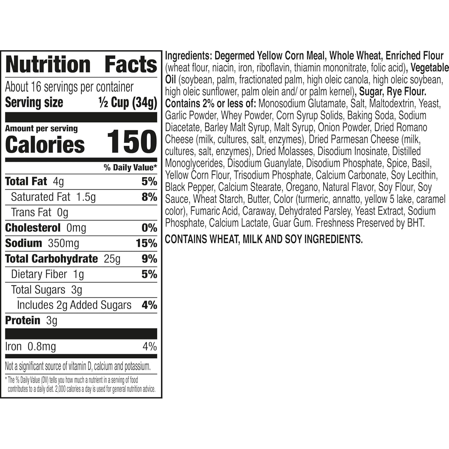 Chex Mix Bold Garlic & Herb Snack Mix, Resealable Tub, 20 oz
