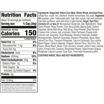 Chex Mix Bold Garlic & Herb Snack Mix, Resealable Tub, 20 oz