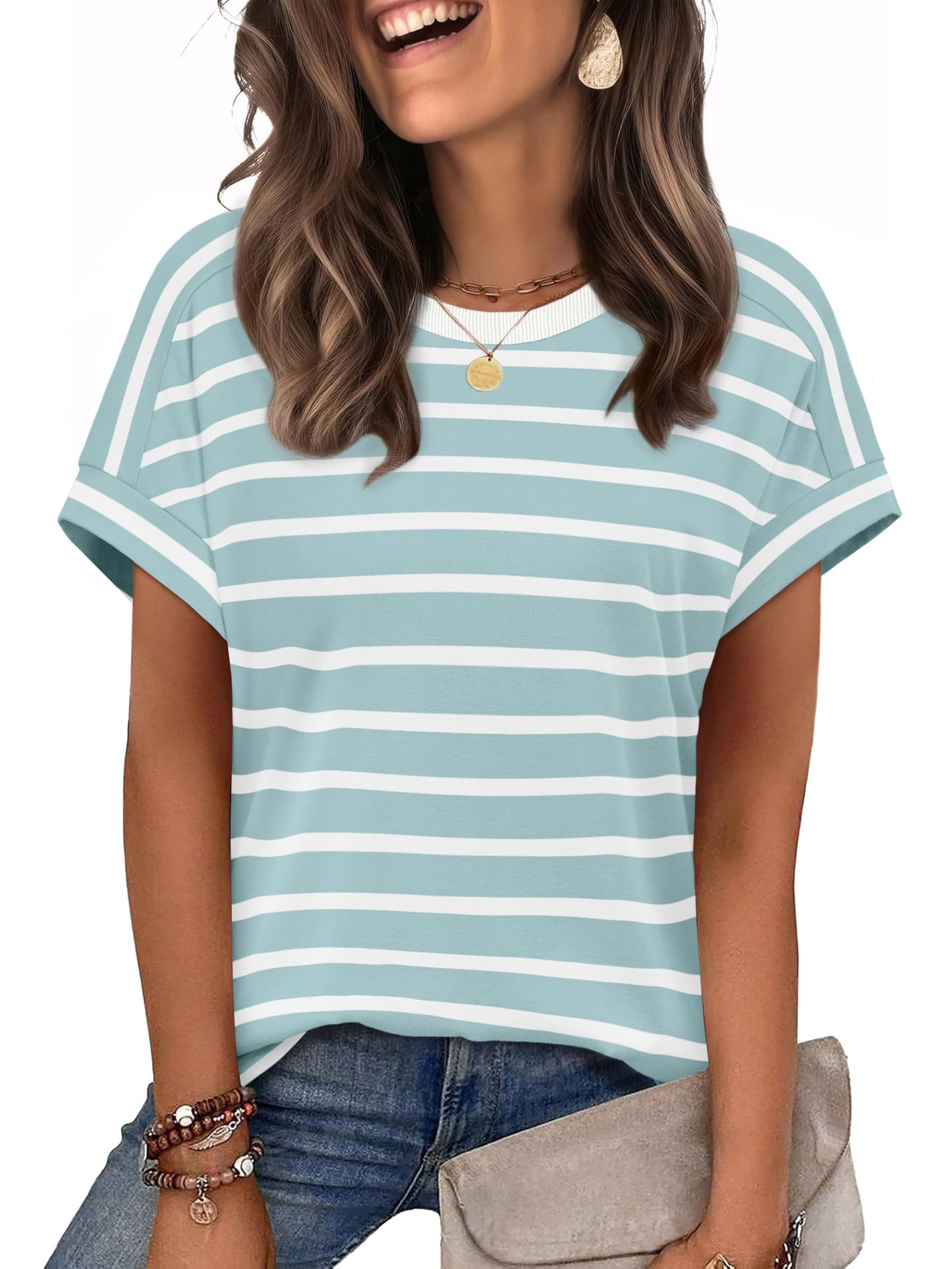 WIHOLL Womens Tops Short Sleeve Shirts Summer Outfits 2026 Spring Dressy Casual Clothes Clothing