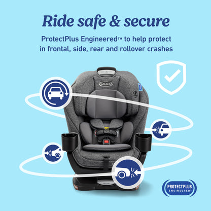 Graco Extend2Fit Convertible Car Seat, Rear and Forward Facing Car Seat with Adjustable Extension Panel for Extra Legroom, Great Gift for Baby Shower or Baby Registry, Redmond
