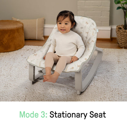 Ingenuity Keep Cozy 3-in-1 Grow with Me Vibrating Baby Bouncer, Seat & Infant to Toddler Rocker, Vibrations & -Toy Bar, 0-30 Months Up to 40 lbs (Weaver)