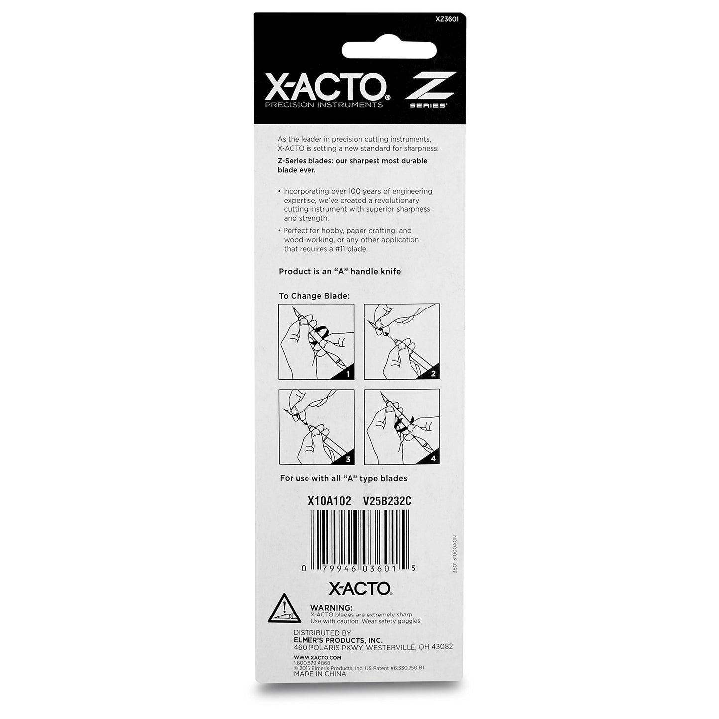 X-ACTO #1 Z-Series Precision Utility Knife, Metal, Silver, Aluminum Handle, Includes Safety Cap - For Precise, Fine Cuts