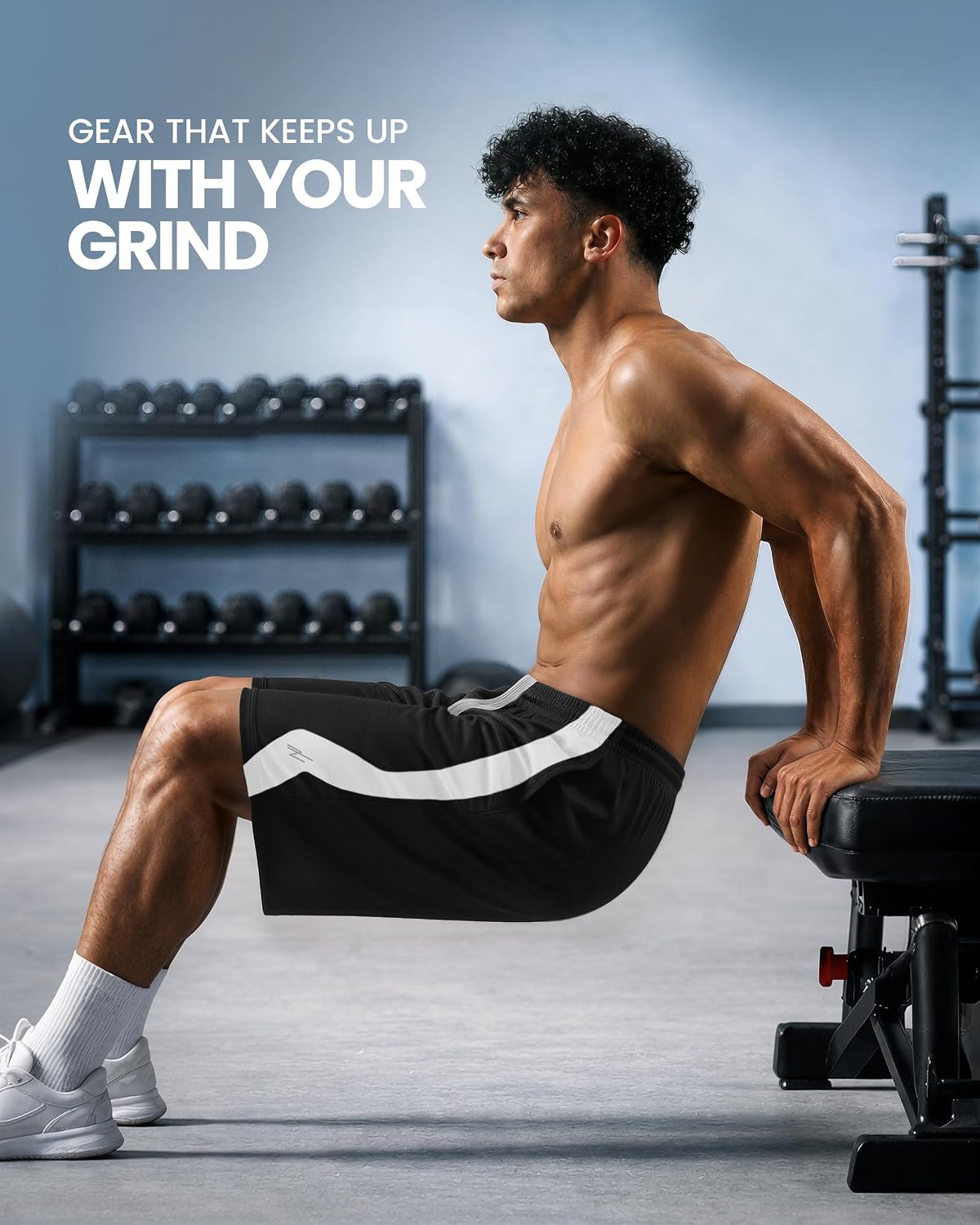 Breathable Mesh Mens Athletic Shorts Loose-Fit Quick Dry Running Gym Shorts