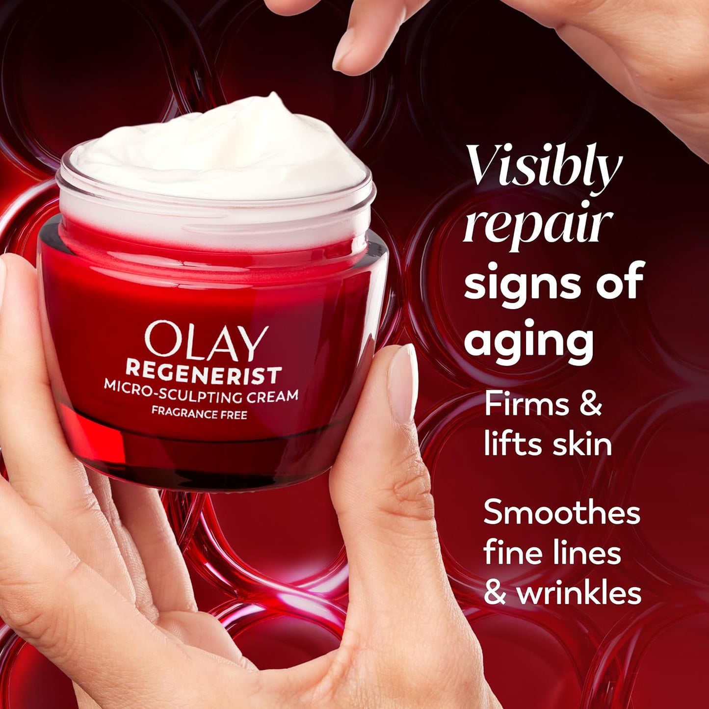 Olay Face Moisturizer, Regenerist Micro-Sculpting Facial Cream for Women - Anti-Aging, Anti-Wrinkle, Firming Skin Care - Triple Collagen Cream, Peptide Moisturizer, Hyaluronic Acid, Niacinamide, 1.7oz