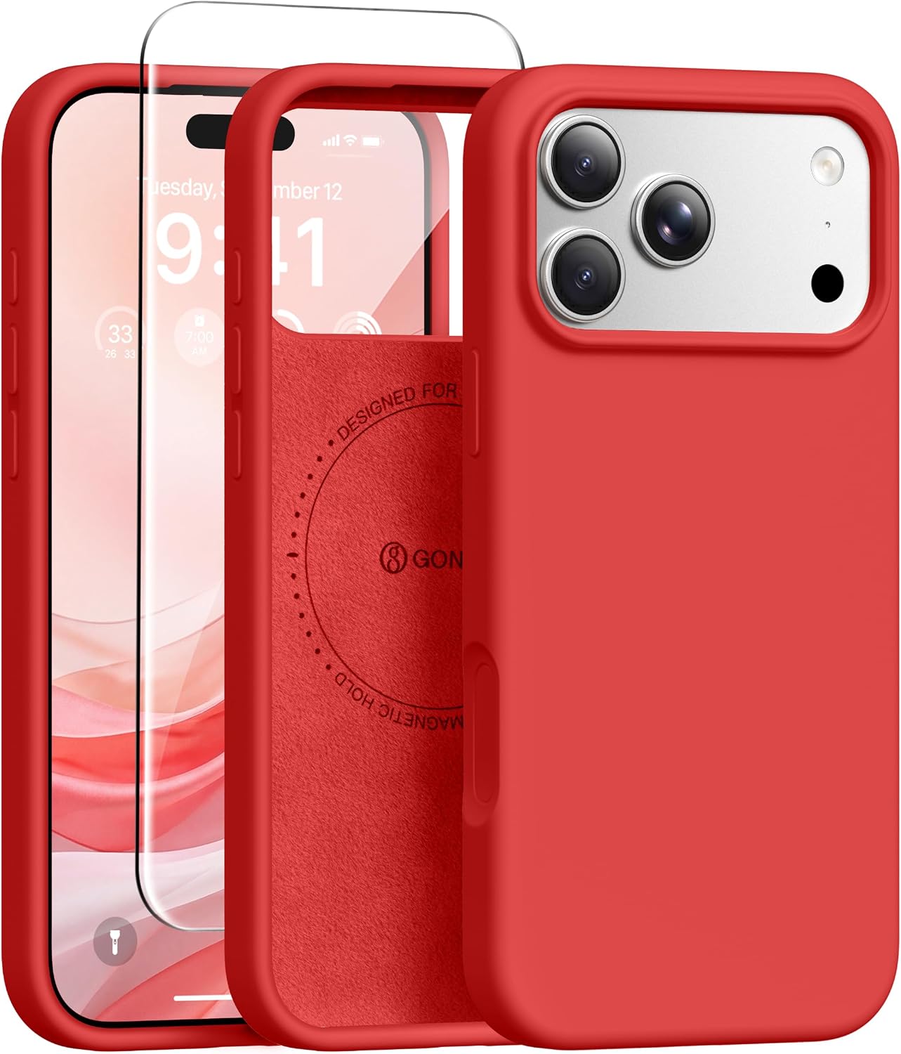 GONEZ Magnetic for iPhone 17 Pro Max Case, Silicone Cover Stone